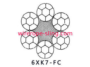 Resistência da fadiga da corda de fio de aço de 6XK7+FC 6TX7+FC boa e resistência da extrusão