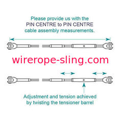 Conjuntos da corda de fio de aço do tensor da forquilha corda de fio de 1 x 19 costas