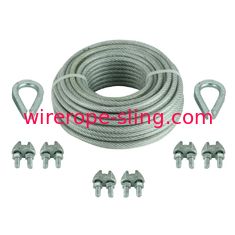 Estilingue revestido da corda de fio do vinil com dois dedais / seis braçadeiras 1/8 de polegada X 30 pés