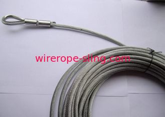 Segurança alta material do estilingue 5.0mm da corda de fio do aço carbono com único laço da extremidade