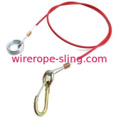 O Pvc vermelho revestiu o comprimento personalizado estilingue da corda de fio com o gancho/anel-O instantâneos