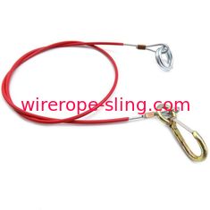 O Pvc vermelho revestiu o comprimento personalizado estilingue da corda de fio com o gancho/anel-O instantâneos