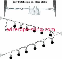 Tensor e ganchos do cabo dos conjuntos da corda de fio do jogo da suspensão da luz da corda do globo