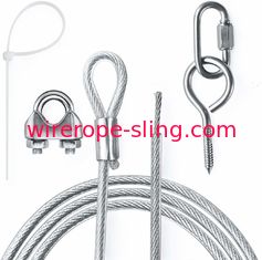Os ganchos galvanizados do parafuso do friso do fio dos tensores dos laços do fecho de correr dos conjuntos da corda de fio incluem