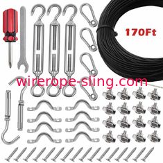 conjuntos da corda de fio de aço de 170Ft para a suspensão interna e exterior da luz da corda