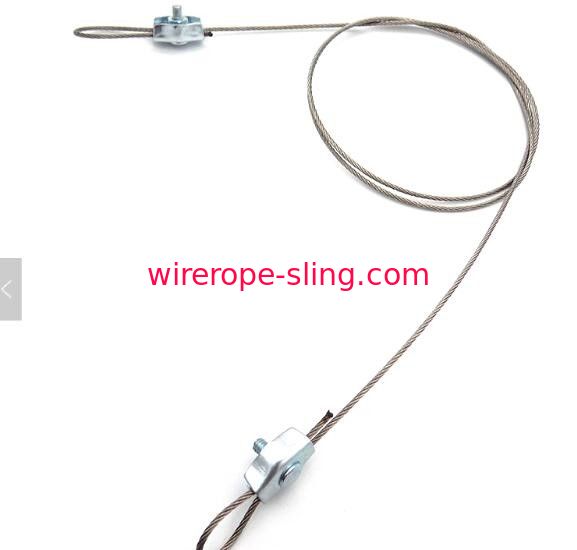 Diâmetro de aço 1.5mm do estilingue da corda de fio da iluminação com construção da braçadeira 7 x 7 do parafuso
