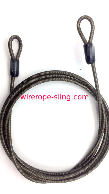 Estilingue galvanizado revestido PVC transparente da corda de fio com laço e dedal