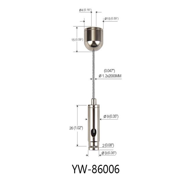 1.2mm Suspended Cable Lighting System Nickel Plated Bra.ss YW86006 0