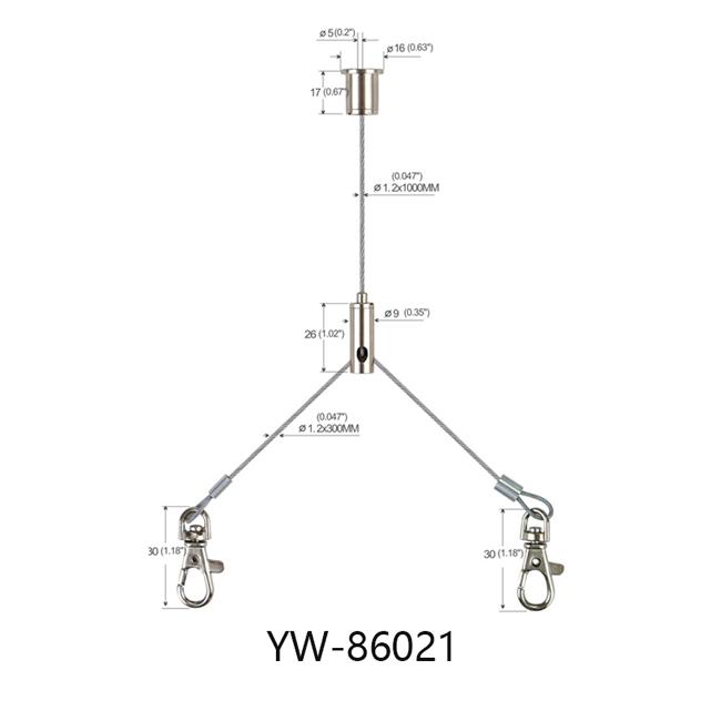 Y Type Nickel Plated Bra.ss Sim.rt Cable Hanging Sim.nd Picture Hanging System YW86021 0