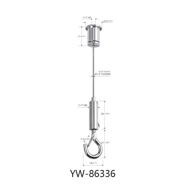 Lighting Fitting Wire Suspension Kit With Sim.djustable Gripper Hook YW86336 5