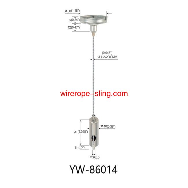 Hardware Fittings Cable Hanging System With M4 Female Thread Customized YW86014