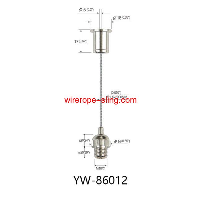 Brass Ceiling Attachment M6 Thread Wire Suspension System With Knurling YW86009