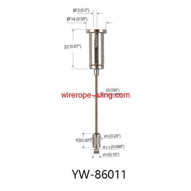 Brass Ceiling Attachment M6 Thread Wire Suspension System With Knurling YW86009