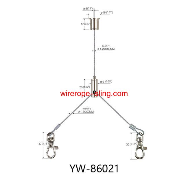 Brass Steel Three Holes Suspender Cable Lighting System With a Hook Gripper YW86019