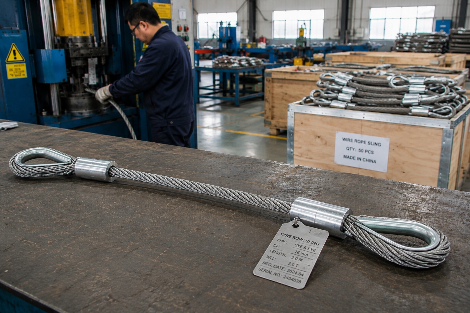 Custom wire rope sling with thimble eye for industrial lifting Custom wire rope sling with thimble eye for industrial lifting