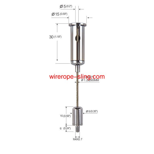 M4 Screw Chrome Plated Brass Cable Hanging Kit Display System Adjustable YW86008